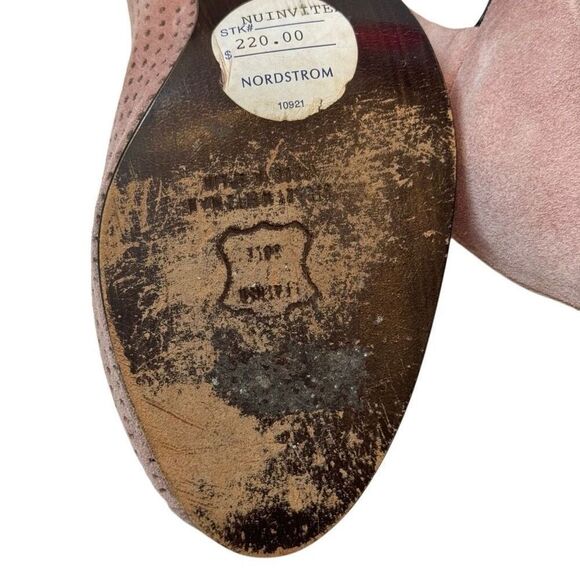 Stuart Weitzman Perforated Suede Heels in Pink Rose Nuinvited 6 - Picture 8 of 16